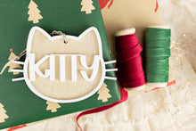 Load image into Gallery viewer, Wood 3D Gingerbread Cat Ornament, Pet Christmas Ornament, Cat Lover Gift