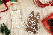 Load image into Gallery viewer, Wood 3D Gingerbread Ornament, Cat Name Ornament, Pet Christmas Ornament, Cat Lover Gift