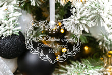 Load image into Gallery viewer, Floral Acrylic First Christmas Together Ornament, Personalized New Couple Ornament, Christmas Gift for Girlfriend