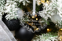 Load image into Gallery viewer, Floral Acrylic First Christmas Together Ornament, Personalized New Couple Ornament, Christmas Gift for Girlfriend