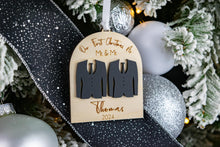 Load image into Gallery viewer, 3D Wood and Acrylic First Christmas as Mr and Mrs, Married Christmas Arch Ornament, Wedding Gift