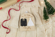 Load image into Gallery viewer, 3D Wood and Acrylic First Christmas as Mr and Mrs, Married Christmas Arch Ornament, Wedding Gift