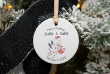 Load image into Gallery viewer, Stork Baby Announcement to New Grandparents, New Aunt and Uncle Christmas Baby Announcement, Customize to any Family Members