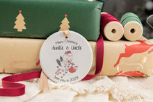 Load image into Gallery viewer, Stork Baby Announcement to New Grandparents, New Aunt and Uncle Christmas Baby Announcement, Customize to any Family Members