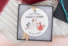 Load image into Gallery viewer, Twins Pregnancy Announcement Ornament, Baby Announcement for Family, Customizable Pregnancy Reveal