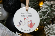 Load image into Gallery viewer, Twins Pregnancy Announcement Ornament, Baby Announcement for Family, Customizable Pregnancy Reveal