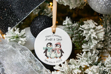 Load image into Gallery viewer, Penguin Baby Announcement to Grandparents, Aunt and Uncle, Family - Christmas Baby Announcement