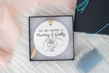 Load image into Gallery viewer, First Christmas as Mommy and Daddy Baby Feet Ornament, Christmas Gift for New Parents
