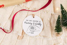 Load image into Gallery viewer, First Christmas as Mommy and Daddy Baby Feet Ornament, Christmas Gift for New Parents