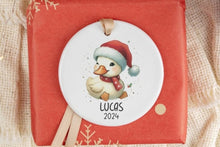 Load image into Gallery viewer, Personalized Kid's Duck Ornament, Custom Name Ornament, Animal Lover Gift