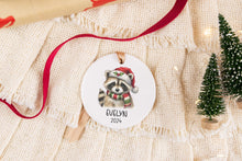 Load image into Gallery viewer, Raccoon Name Ornament, Custom Raccoon Gift, Animal Lover Gift, Personalized Ornament for Kids