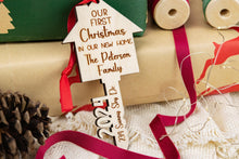 Load image into Gallery viewer, Our First Home Key Ornament, New Homeowner Gift, Personalized Housewarming Gift