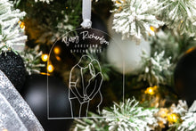 Load image into Gallery viewer, Clear Acrylic Pregnancy Announcement Ornament, Couple Baby Announcement Ornament, Christmas Baby Announcement
