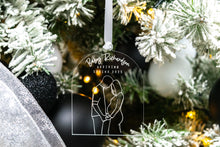 Load image into Gallery viewer, Clear Acrylic Pregnancy Announcement Ornament, Couple Baby Announcement Ornament, Christmas Baby Announcement