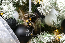 Load image into Gallery viewer, Clear Acrylic Baby Bumps First Christmas Pregnancy Announcement Ornament, Gift for Expecting Parents, Christmas Baby Announcement