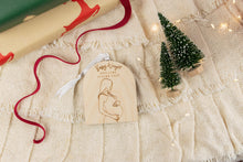 Load image into Gallery viewer, Wood Baby Bump Ornament, Pregnancy Announcement Ornament, Baby Announcement Ornament for Family