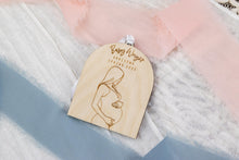 Load image into Gallery viewer, Wood Baby Bump Ornament, Pregnancy Announcement Ornament, Baby Announcement Ornament for Family