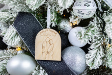 Load image into Gallery viewer, Wood Merry & Pregnant Ornament, Pregnancy Announcement Ornament, Baby Announcement for Family