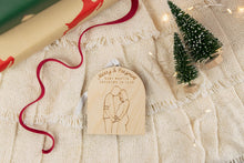 Load image into Gallery viewer, Wood Merry & Pregnant Ornament, Pregnancy Announcement Ornament, Baby Announcement for Family