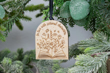 Load image into Gallery viewer, Wood In Love with Fictional Characters Bookish Christmas Ornament, Gift for Book Lover