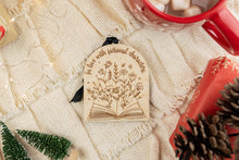 Load image into Gallery viewer, Wood In Love with Fictional Characters Bookish Christmas Ornament, Gift for Book Lover