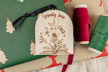 Load image into Gallery viewer, Wood Name Bookish Ornament, Personalized Gift for Book Lover