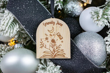 Load image into Gallery viewer, Wood Name Bookish Ornament, Personalized Gift for Book Lover