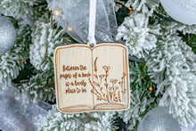 Load image into Gallery viewer, Wood Between the Pages Book Christmas Ornament, Book Lover Gift, Bookish Decor