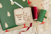 Load image into Gallery viewer, Wood Name Book Shaped Ornament, Personalized Book Lover Gift, Bookish Decor
