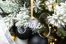 Load image into Gallery viewer, Clear Dog Bone Ornament, Dog Name Ornament, Custom Dog Ornament, Personalized Dog Ornament, Pet Christmas Ornament, Dogs First Christmas