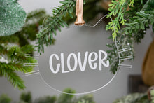 Load image into Gallery viewer, Clear Acrylic Personalized Cat Ornament, Pet Christmas Ornament, Custom Cat Ornament, Cat Lover Gift