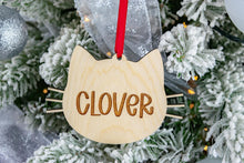 Load image into Gallery viewer, Wood Custom Cat Ornament, Personalized Cat Ornament, Cat Lover Gift