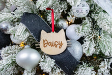 Load image into Gallery viewer, Wood Custom Cat Ornament, Personalized Cat Ornament, Cat Lover Gift