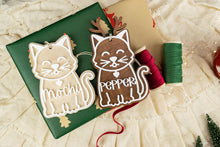Load image into Gallery viewer, Wood 3D Gingerbread Ornament, Cat Name Ornament, Pet Christmas Ornament, Cat Lover Gift
