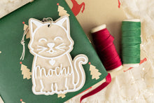 Load image into Gallery viewer, Wood 3D Gingerbread Ornament, Cat Name Ornament, Pet Christmas Ornament, Cat Lover Gift
