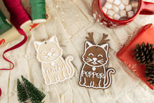 Load image into Gallery viewer, Wood 3D Gingerbread Ornament, Cat Name Ornament, Pet Christmas Ornament, Cat Lover Gift