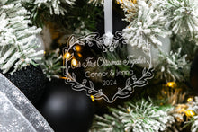 Load image into Gallery viewer, Floral Acrylic First Christmas Together Ornament, Personalized New Couple Ornament, Christmas Gift for Girlfriend