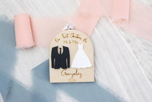 Load image into Gallery viewer, 3D Wood and Acrylic First Christmas as Mr and Mrs, Married Christmas Arch Ornament, Wedding Gift