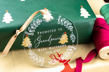 Load image into Gallery viewer, Promoted to Grandparents Ornament, Grandparent Gift, Grandparent Pregnancy Announcement, Baby Announcement, Pregnancy Announcement