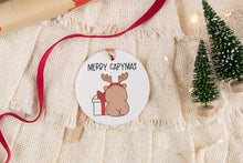 Load image into Gallery viewer, Merry Capymas Capybara Christmas Ornament, Capybara Lover Gift