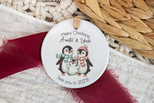 Load image into Gallery viewer, Penguin Baby Announcement to Grandparents, Aunt and Uncle, Family - Christmas Baby Announcement