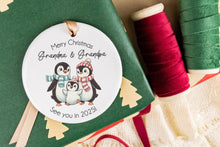 Load image into Gallery viewer, Penguin Baby Announcement to Grandparents, Aunt and Uncle, Family - Christmas Baby Announcement