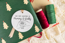 Load image into Gallery viewer, First Christmas as Mommy and Daddy Baby Feet Ornament, Christmas Gift for New Parents