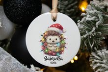 Load image into Gallery viewer, Personalized Hedgehog Name Ornament, Custom Hedgehog Gift, Animal Lover Gift