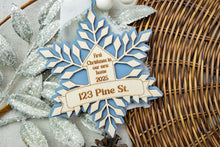 Load image into Gallery viewer, Custom First Christmas in Our New Home Ornament, New House Ornament, Realtor Closing Gift, Housewarming Gift, Multiple Color Options