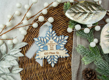 Load image into Gallery viewer, Custom First Christmas in Our New Home Ornament, New House Ornament, Realtor Closing Gift, Housewarming Gift, Multiple Color Options