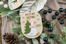 Load image into Gallery viewer, Personalized Silly Goose Baby's First Christmas Ornament, Custom Gift for Baby, Keepsake for New Parents