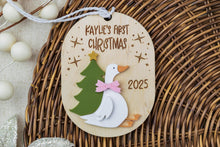 Load image into Gallery viewer, Personalized Silly Goose Baby's First Christmas Ornament, Custom Gift for Baby, Keepsake for New Parents
