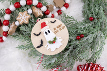 Load image into Gallery viewer, Be Merry Stay Scary Ornament | Ghost Christmas Ornament | Spooky Gothic Holiday Decor | Funny Creepy Christmas Gift