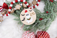 Load image into Gallery viewer, Be Merry Stay Scary Ornament | Ghost Christmas Ornament | Spooky Gothic Holiday Decor | Funny Creepy Christmas Gift